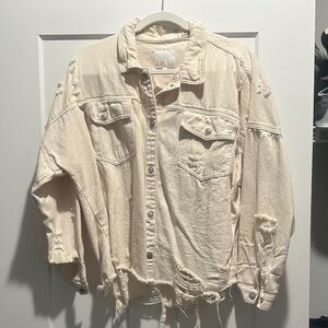 Gianni Bini Cream Denim Jacket